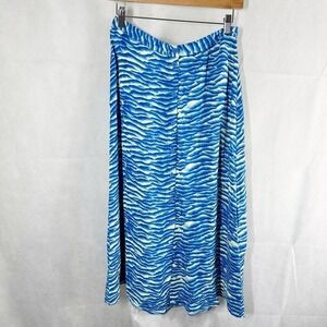 Whistles Seafoam Button Front Midi Modest Casual Skirt